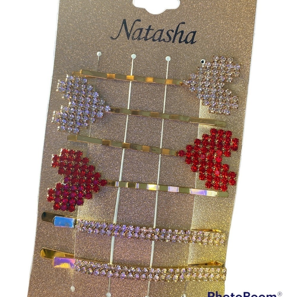 CRYSTAL ENCRUSTED HAIR PINS. New
